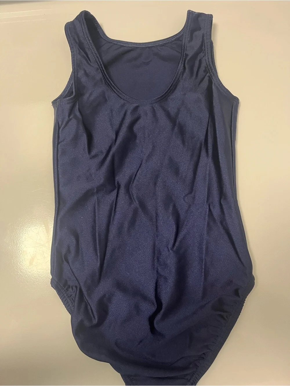 Navy Blue Girls' One-Piece YMCA Ozone Leotard with Sparkle Logo